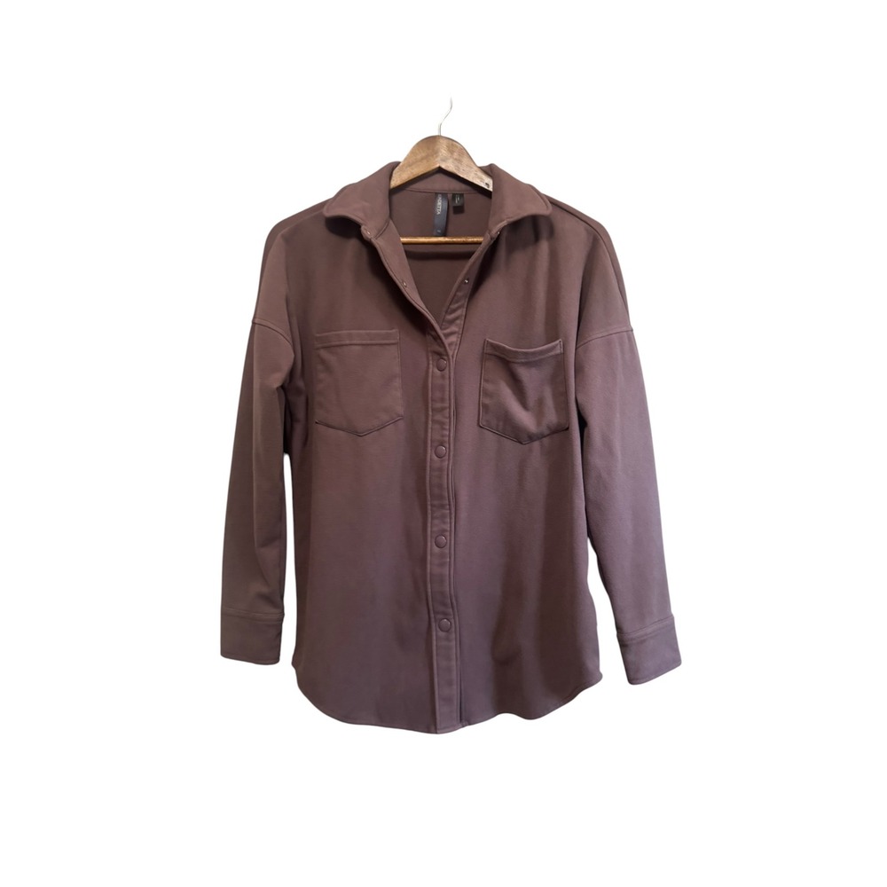 Mondetta Shacket Women XS Purple Excellent Snap Front Fleece Shirt Jacket